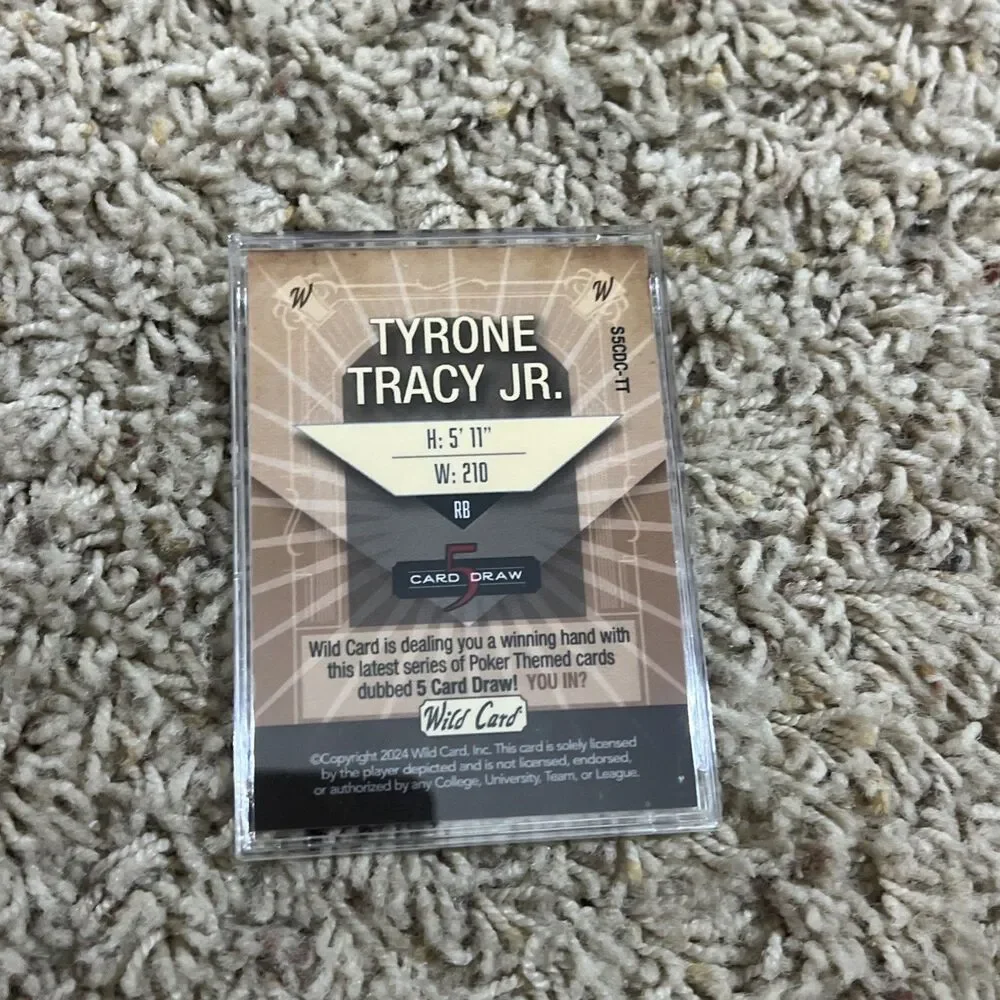 Tyrone Tracy Jr Wild Card 5 Card Draw 2/2 Rookie Card